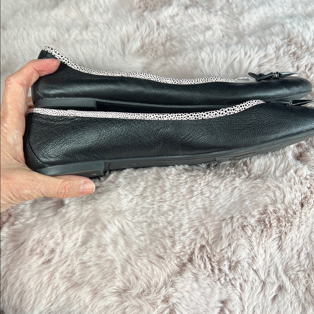 Circus by Sam Edelman Black Flats with Metal Spike Bows & Light Pink Trim | 8M - Picture 3 of 9